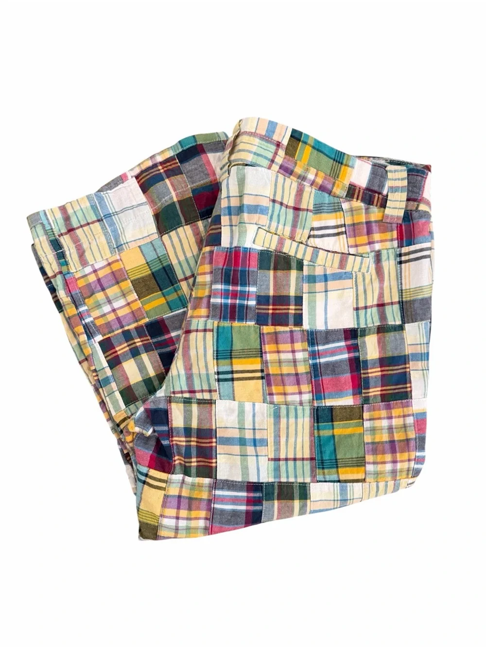 J. Crew Factory Madras Patchwork Plaid Cropped Pants - Picture 3 of 9